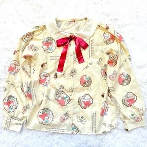 Sanrio My Melody Gothic Blouse Tops Women M Lolita Jirai Kei Ryosangata Japan